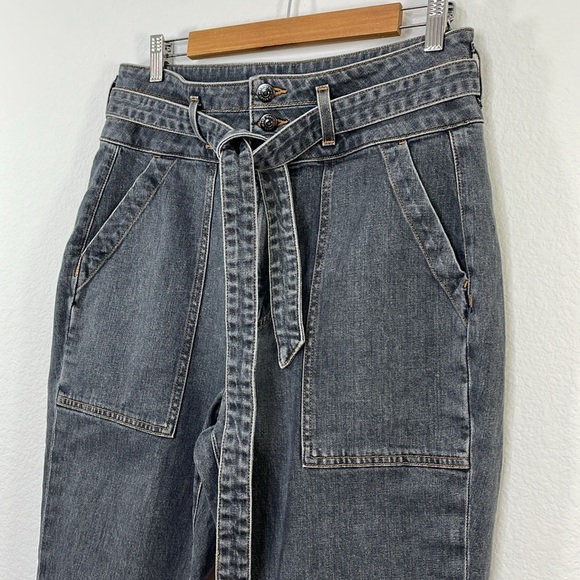 Veronica Beard Logan Belted High Rise Straight-Leg Jeans in‎ Kodiak size 31 - Picture 3 of 11